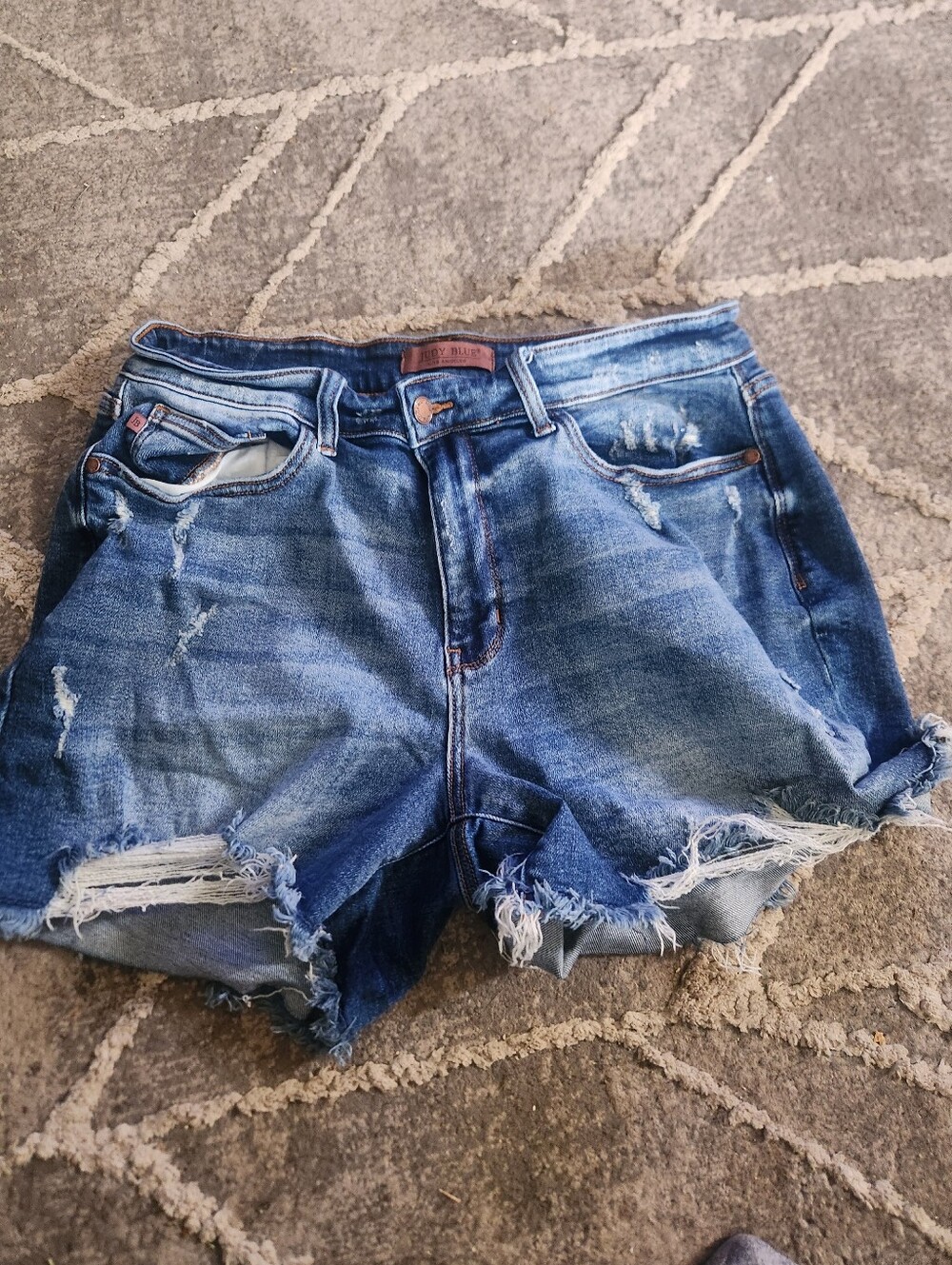 Judy Blues Distressed Blue Denim Women’s Shorts